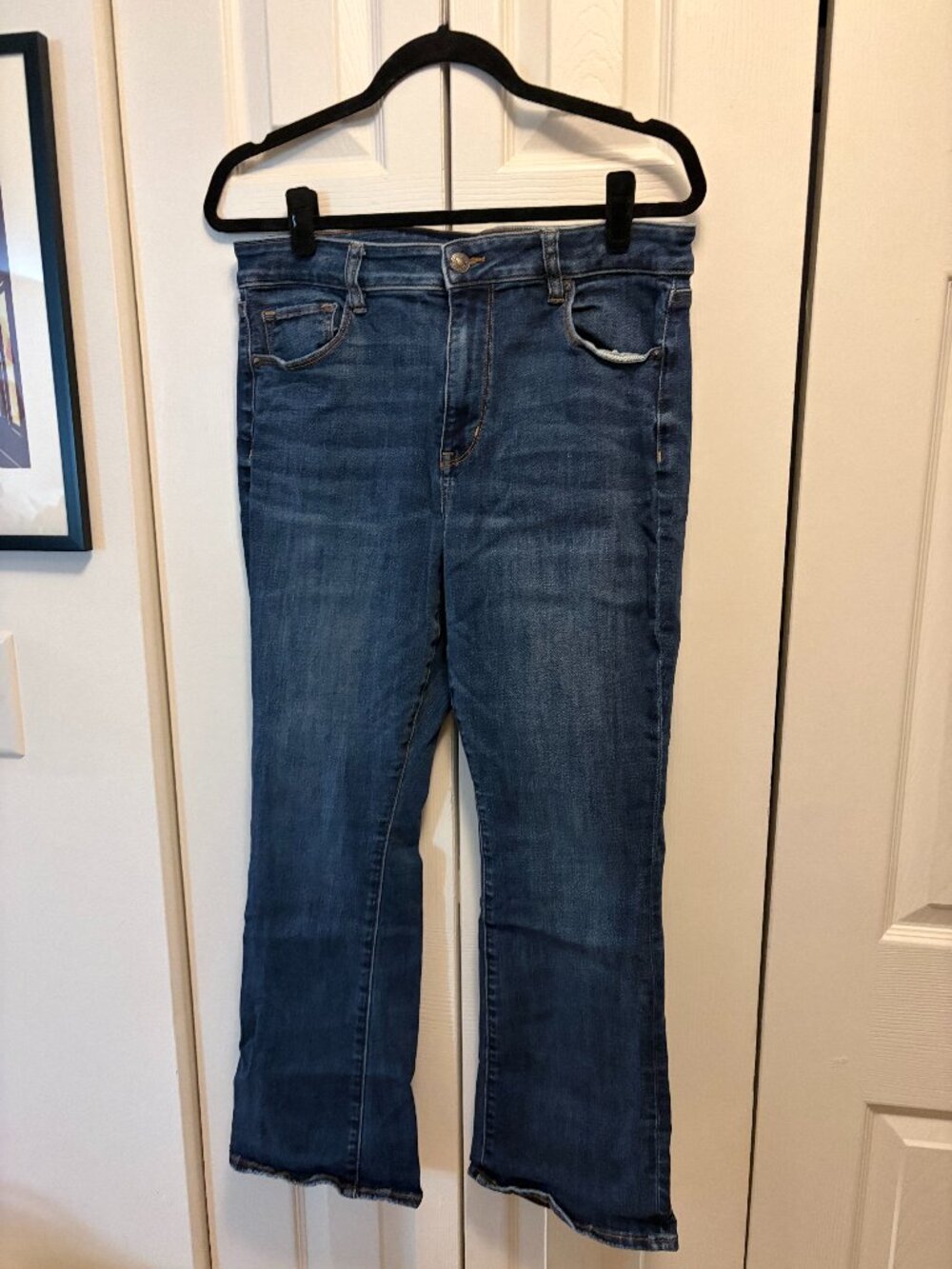 American Eagle High-Rise Skinny Kick Jeans — 14XS — Blue — Next Level Stretch